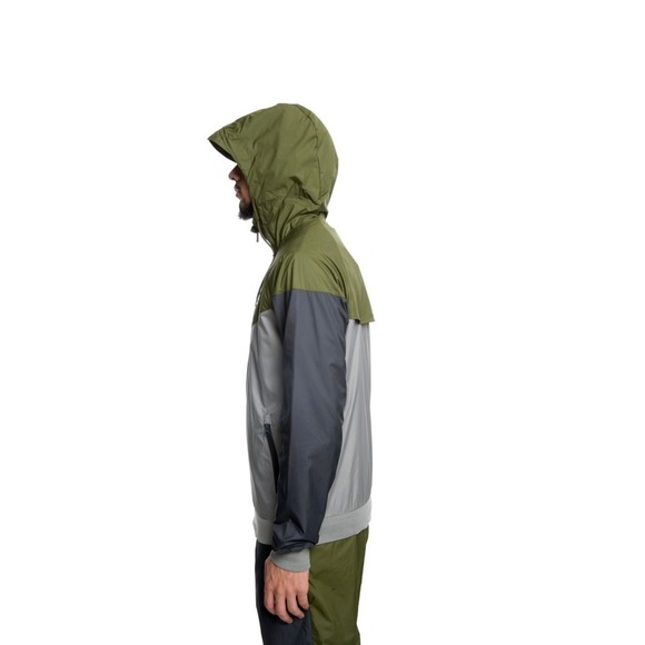 Nike NSW WINDRUNNER Olive Canvas/Dark Stucco/White Medium Windbreaker Hooded Zip - Picture 2 of 10